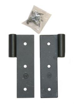 Flat Hinge: 0 offset, Stainless Steel: matte black powder coat finish (pair)